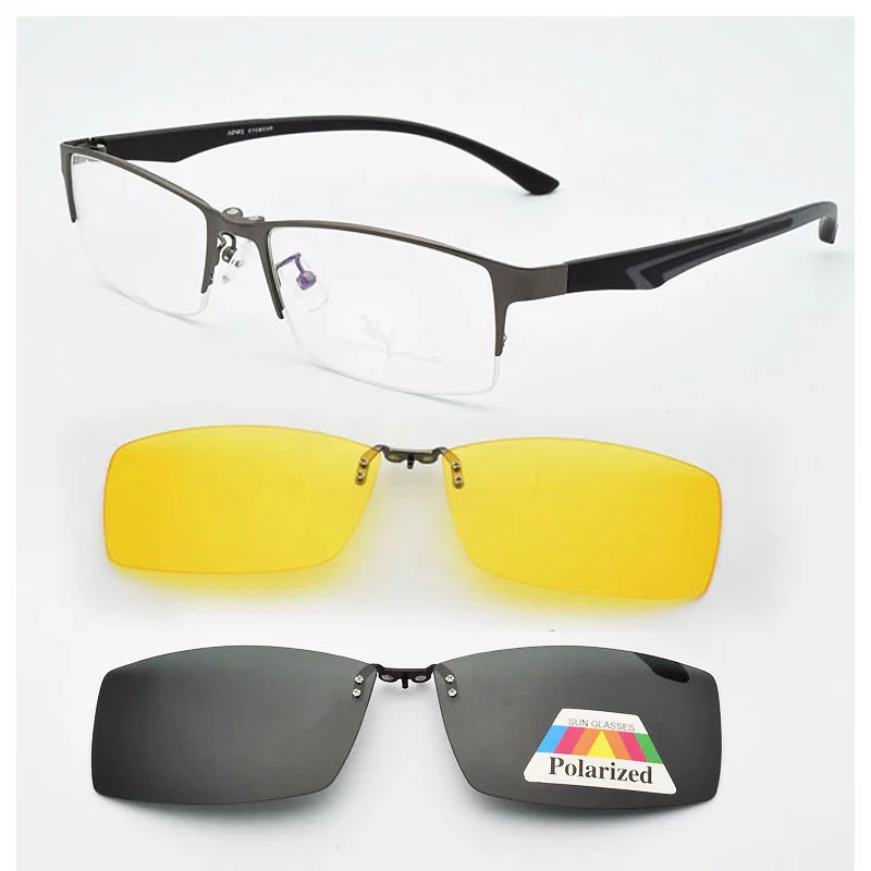 

Spectacle Frame and Half Box Male Myopia Picture Frame With A Magnet Clip Polarized Sunglasses Lens Sunglasses Soft legs