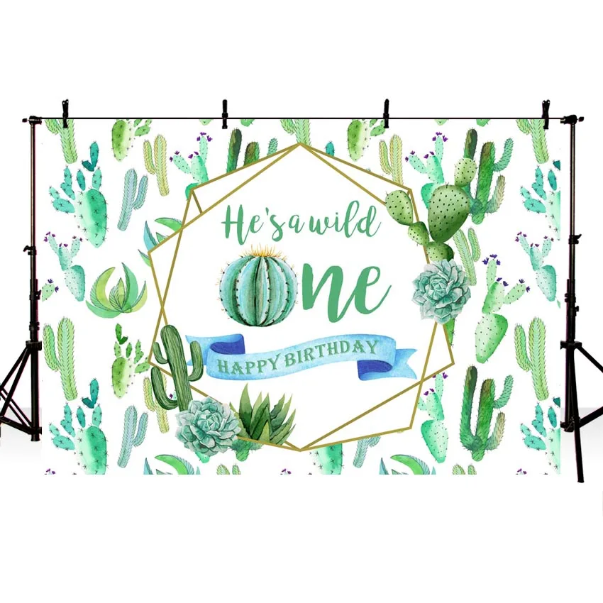 

Baby Shower Birthday Party Photo Background Party Backdrop Lovely Cactus Wild Plants Personal Custom for Children Newborn