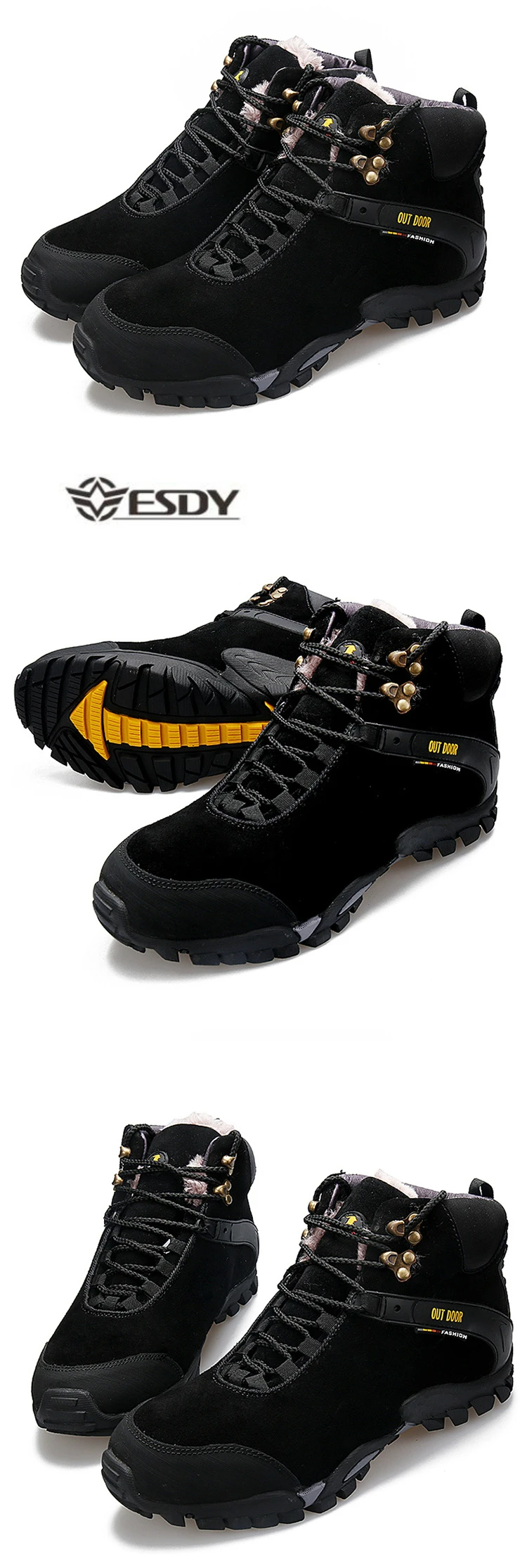 Зимняя уличная теплая походная обувь средней длины; бархатные ботинки; походная обувь для альпинизма; 2 цвета; Водонепроницаемая Обувь