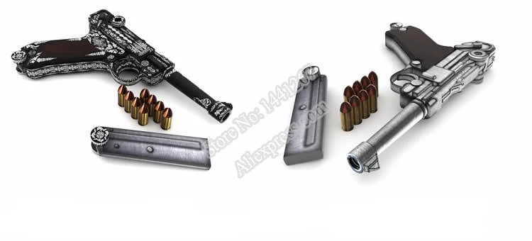 3D бумажная модель пистолет/пистолет Второй мировой войны Германия Luger P08 пистолет