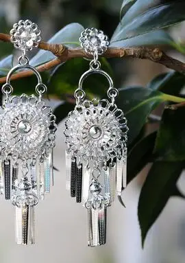 Серьги Hmong Tremella в этническом стиле с крючком сценическая одежда для выступлений