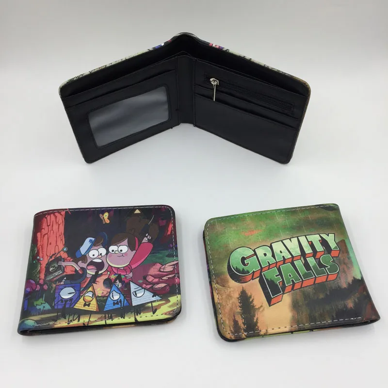 Время приключений красочные аниме кожаные кошельки кредитные карты и фото держатель кошелек Подарочная монета карман Мужская Женская сумочка для денег - Цвет: Gravity Falls 4