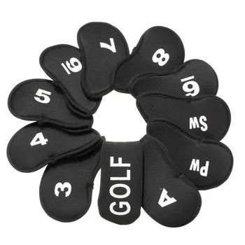 

11 pcs/set Golf Club Putter Iron Head Cover Headcover Case Protector Holder Nylon Black Accessories