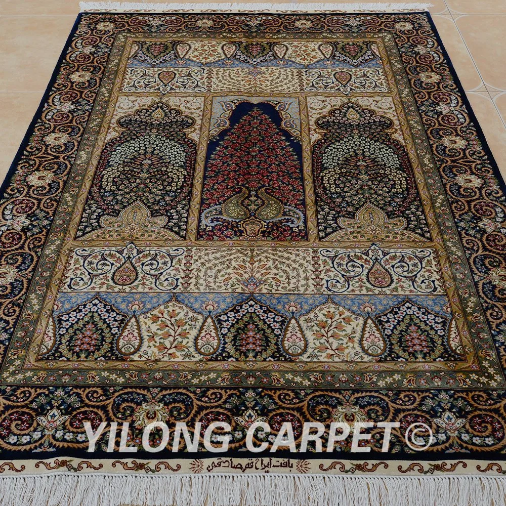 Yilong 4 5 &quotx 6 5&quot Тебриз шелковый ковер новый дизайн ручной работы изысканный район
