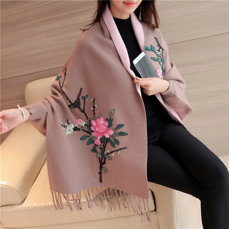 

DANJEANER Women's Wool Sweaters for Winter 2019 Female Cardigan Leisure Long Sleeve Sweater Shawl Long section Tops
