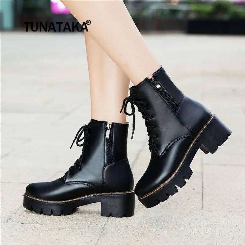 womens black lace up combat boots