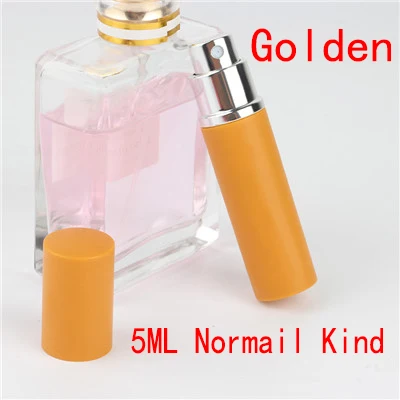 Высокое качество Портативный 5 мл мини-контейнер алюминиевый многоразовый парфюм пустая бутылочка с распылителем косметические контейнеры флакон для духов - Цвет: 5ml Normal kind gold