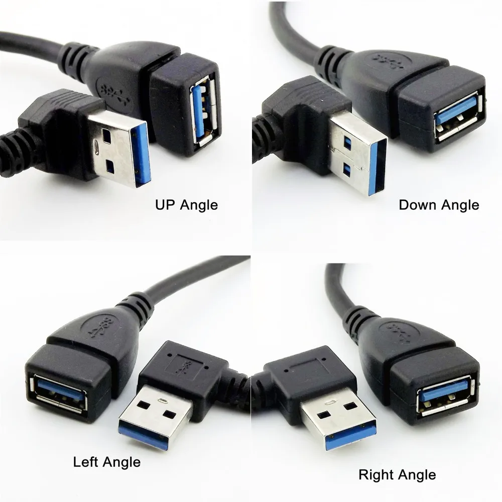 10x USB 3,0 Тип женщина к USB 3,0 штекер удлинитель Кабель переходника вверх/вниз/левый/правый угол