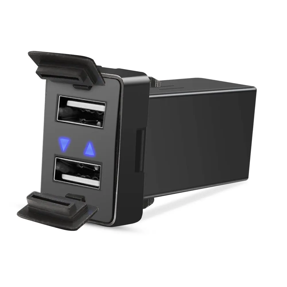 

12V/24V 2.1A Dual USB Power Socket for Smartphone PDA IPhone IPad GPS Charger for Toyota