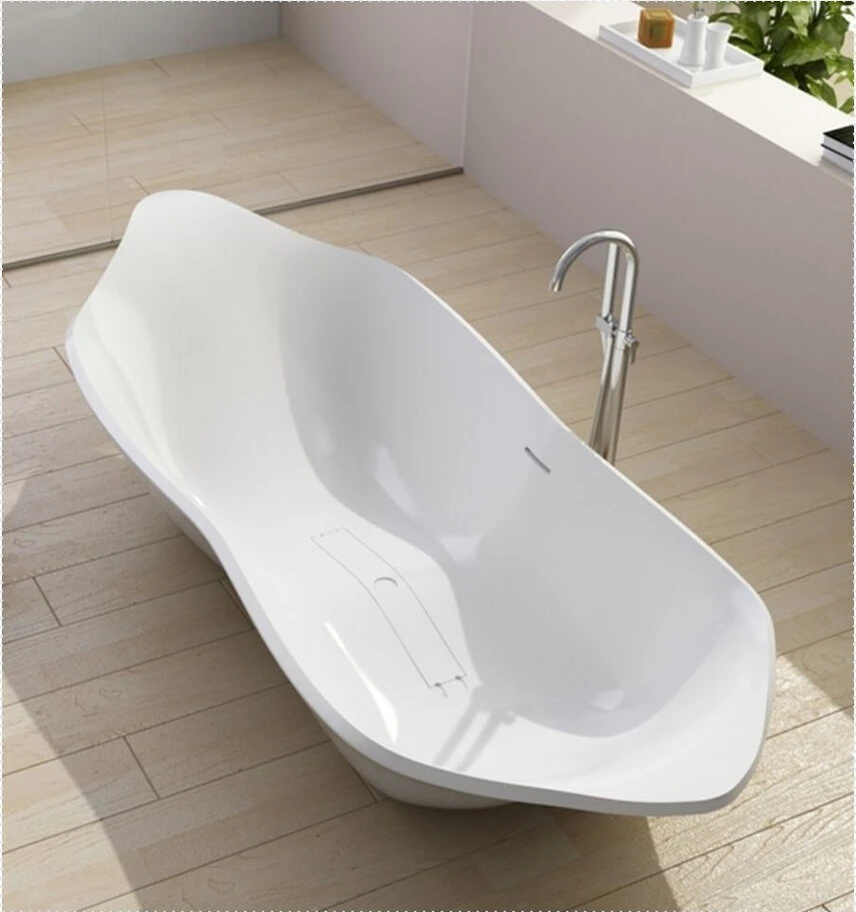 

CUPC approved solid surface stone freestanding bathtub delivered by Ocean Shipping WD025