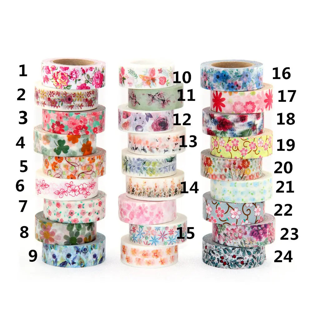 1x Flower Decorative Washi Tape DIY Masking Tape School Supply Adhesive
