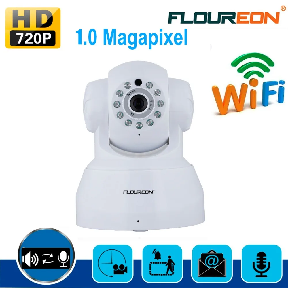 Refurbished FLOUREON 720P Wifi Megapixel H.264 Wireless PT CCTV Security IP Camera White EU | Безопасность и защита