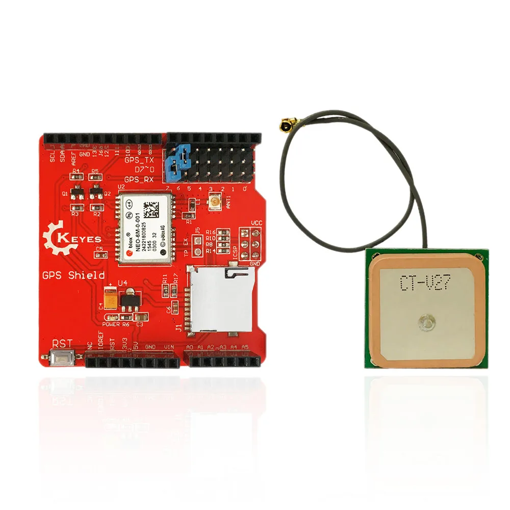 

KEYES GPS shield GPS record Shield GPS Module for Arduino SD card slot +aerial