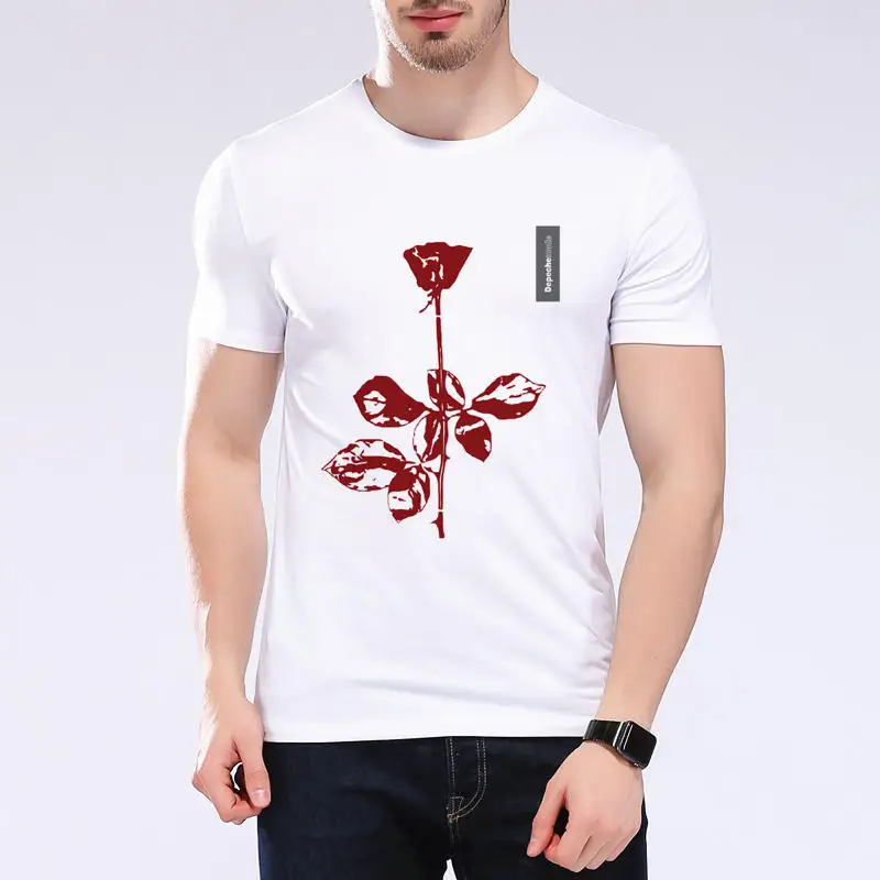 Rose Violator 1990 Album mens t shirts fashion DEPECHE MODE T-shirt punk rock band top funny short sleeve o neck man tops L9k94