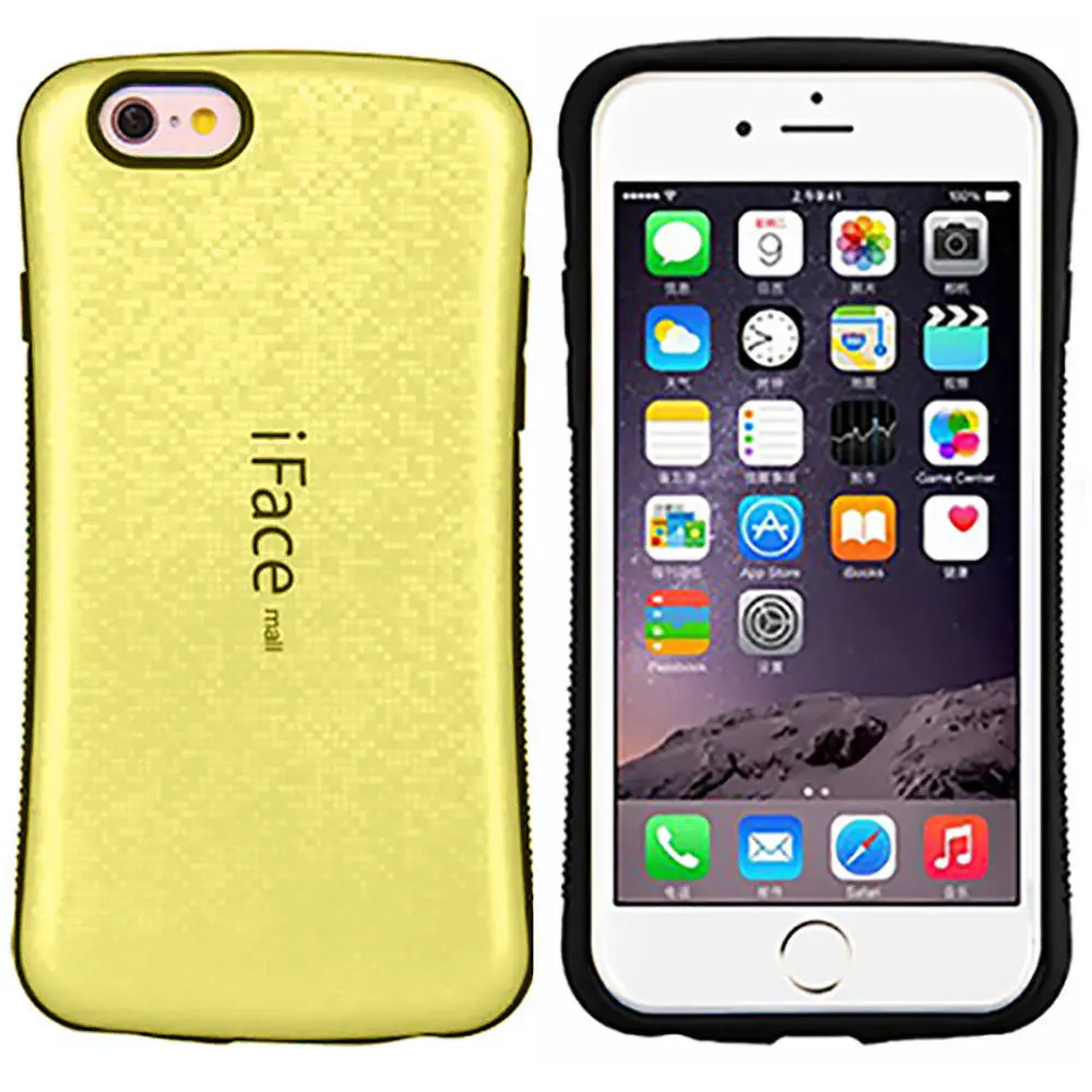 IFace чехол с блестящей мозаикой Тонкий сверхпрочный противоударный чехол для iPhone X 6 6s 7 8 Plus для samsung Galaxy S9 S8 Plus S7 Edge Note 8 - Цвет: Yellow