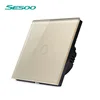 SESOO Interruptor táctil estándar UE, 1 Gang 1 Way, interruptor de pantalla táctil de luz de pared, Panel de interruptor de cristal AC 110-250V para luz ► Foto 2/3