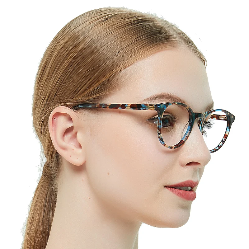 Рецептурные очки оправа женские прозрачные очки от близорукости очки для чтения; оправа прозрачные круглые очки кобыла AZZURO OC7113