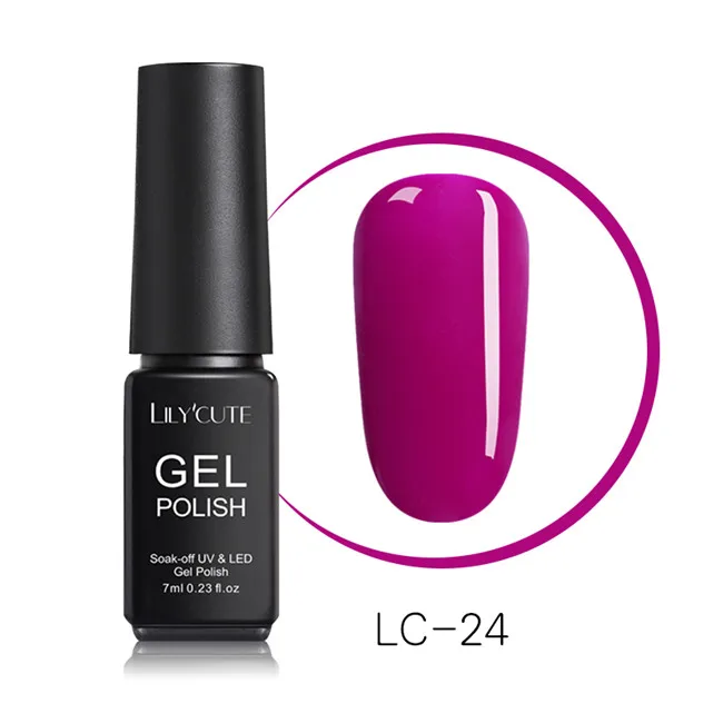 LILYCUTE 7ml Nude Glitter Gel Nail Polish Shimmer Pink Purple Soak Off UV LED Gel Polish Varnish Nail Art Lacquer - Цвет: LC-24