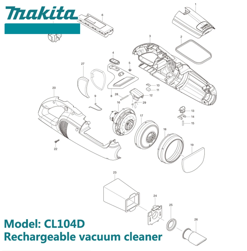 Подлинная Япония Makita пылесос CL104DWYX запасной фильтр двигатель мешок пыли всасывающий сопло переключатель