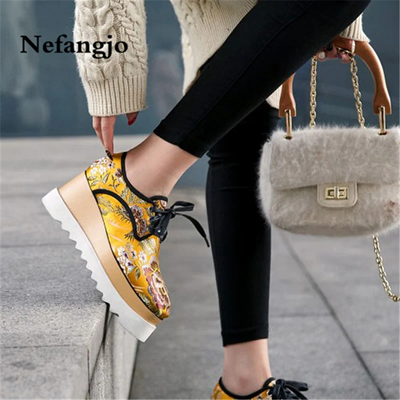 Piatta E Tempo Spessa Nero il Pendenza Beige Coreana La Nefangjo Da Per 2018 Con Il Torta Libero oro Scarpe Donna Burlone Suola Nuova SwwOxqT6Rz