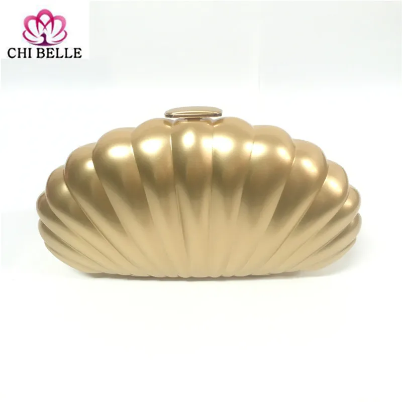 Chibelle Hot Prodej Pearl Shell Bag Ženy Móda Zlatá Spojka Řetěz Rameno Taška Shell Kolo Party Nákupní Taška