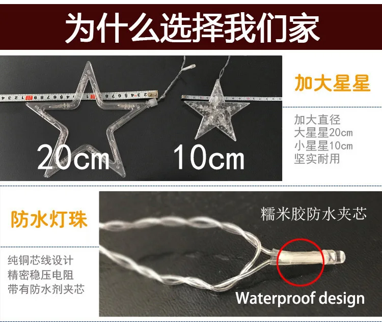 Звезда лампа Светодиодная лента Ins украшение Рождественские Огни Праздник световая завеса лампа Свадьба неоновые Фонари 220 v/110 v Европы и