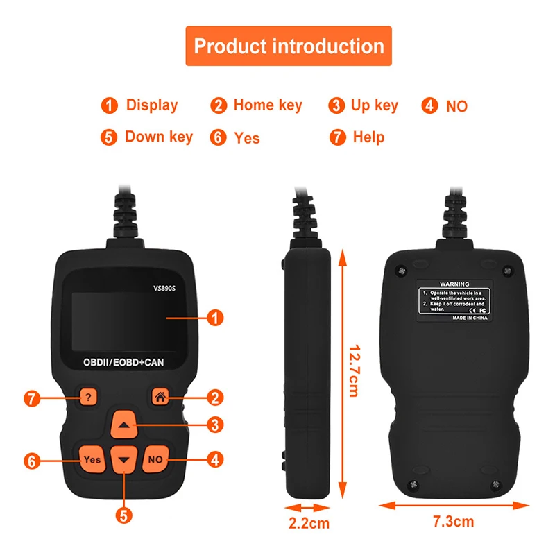 OBD2 автомобильный сканер OBD Автомобильный диагностический инструмент в русском код читателя VS890S