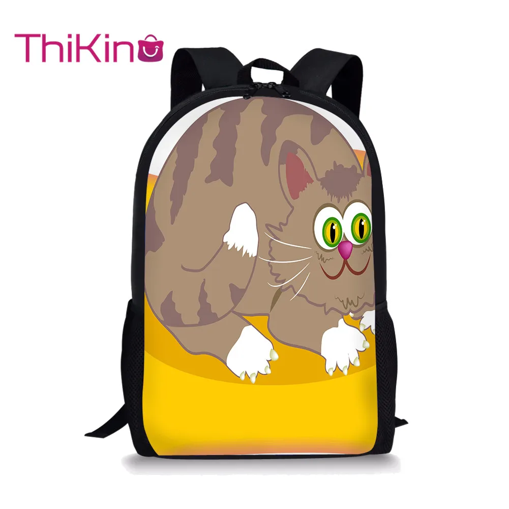 

Thikin 2019 Cute Cat Schoolbag for Teenagers Young Girls Fashion Backpack Preschool Shoulder Bag for pupil