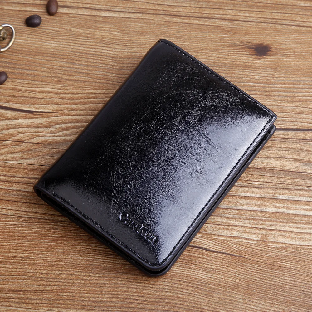 New vintage men Wallet Brand High Quality Designer Oil wax Leather Short Coin wallet fashion zipper card Purse for male New vintage men Wallet Brand High Quality Designer Oil wax Leather Short Coin wallet fashion zipper card Purse for male
