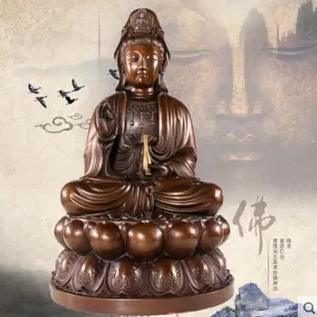 

Chinese pure copper Guanyin Buddha Statue office home crafts ornaments