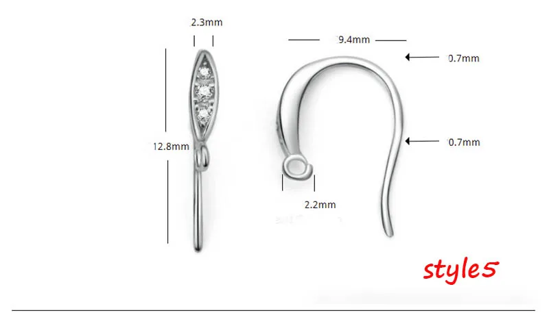 2 шт покрытые серебром 925 крючок для сережек, циркон, кристалл, застежка установка для DIY серьги изготовление, поиск ювелирных изделий серьги ювелирные изделия аксессуары