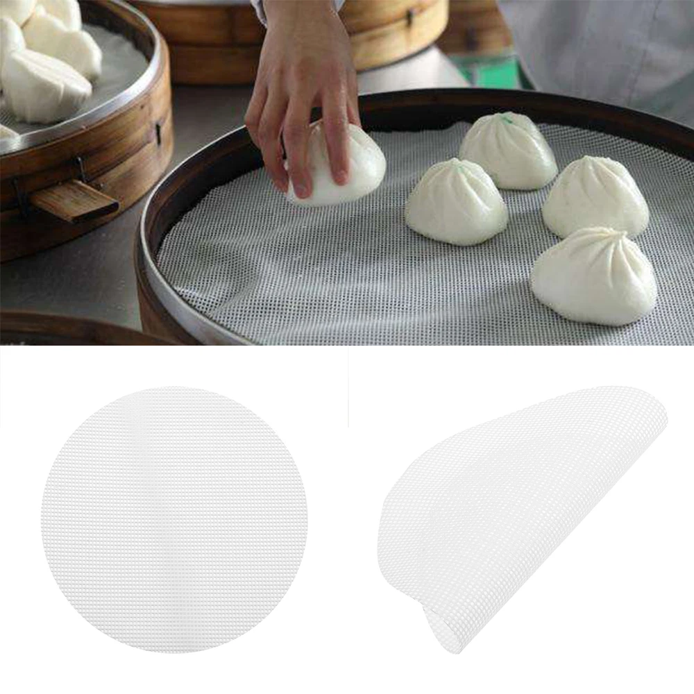 

12-36 cm Non-Stick White Silicone Steamer Pad Dim Sum Paper Restaurant Steamers Mat Cooking Tools Kitchen Accessories