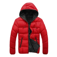 2018 nova jaqueta de inverno dos homens de luxo moda vermelho parka com capuz para baixo jaquetas grossas quentes casacos de inverno masculino casaco 3xl 50(China)