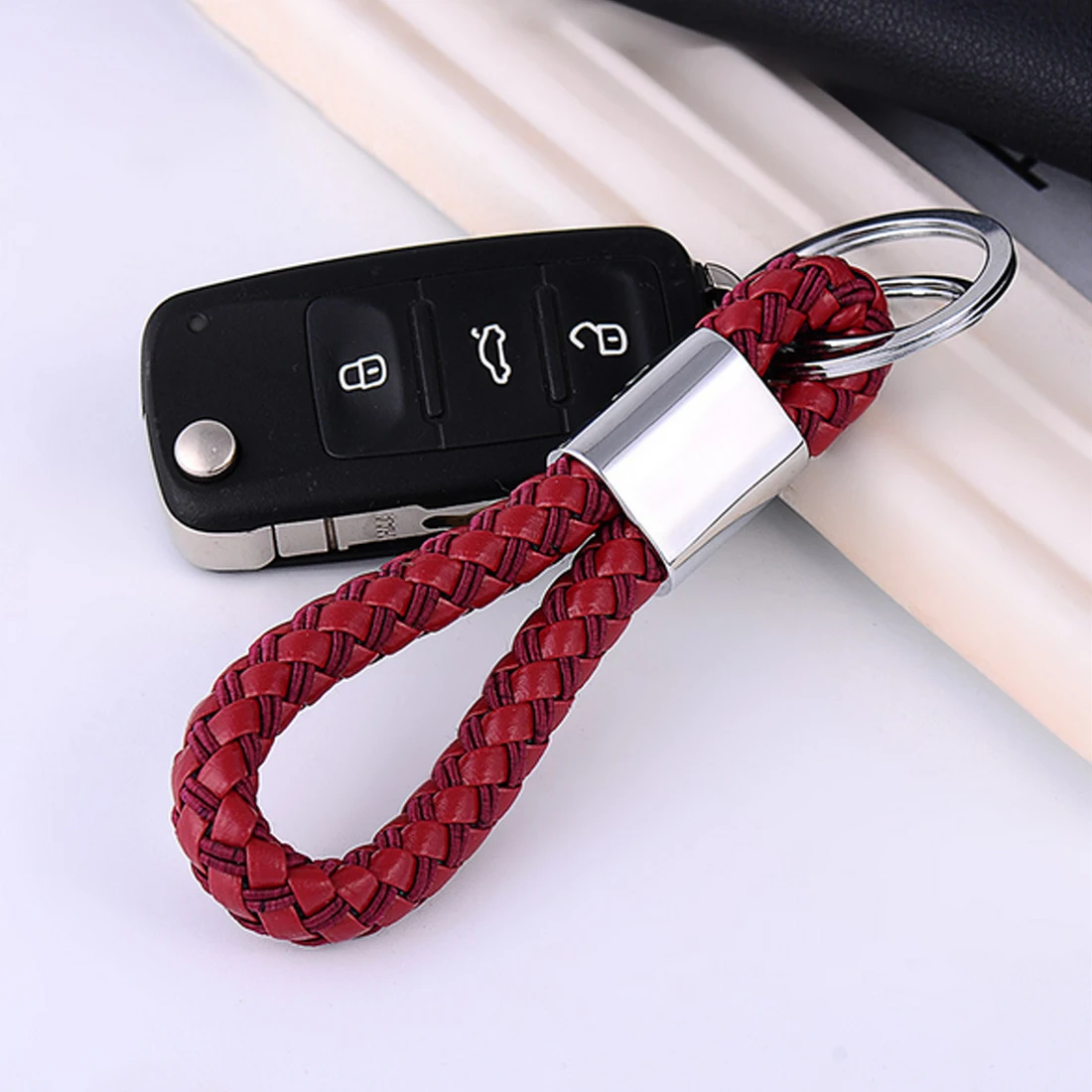 Брелок из нержавеющей стали для Chevrolet BMW кожаный брелок HONDA KIA Citroen TOYOTA|car key ring|key