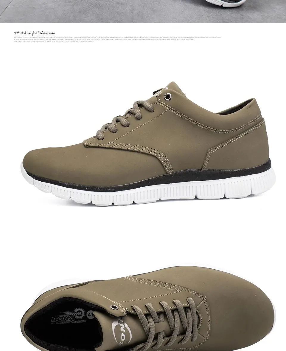 BONA/Новое поступление; классическая Стильная мужская прогулочная обувь; Мужская Спортивная обувь на шнуровке; кожаные Молодежные кроссовки; уличные мужские кроссовки