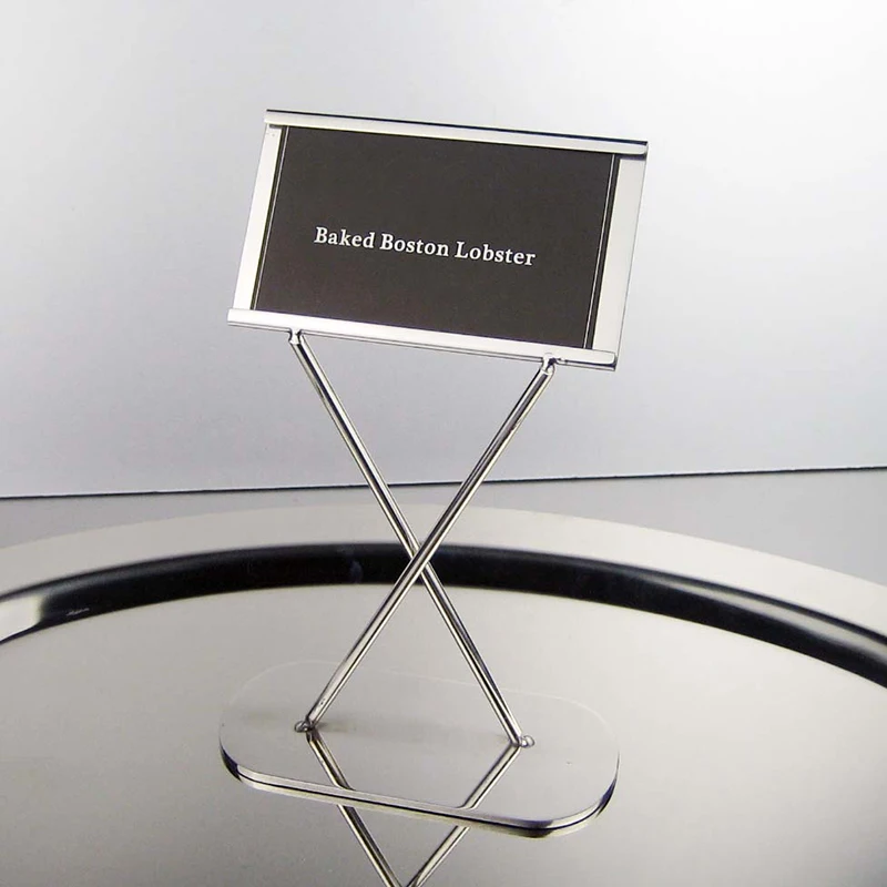 Buffet Stainless Steel Plate Rack Card Holder Restaurant Frame