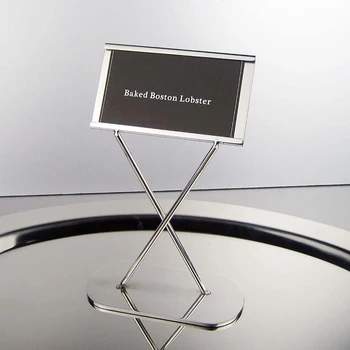 

Dining Room Card Buffet Stainless Steel Plate Rack Card Holder Restaurant Frame Innovative Tableware High-End Menu Stand Durable