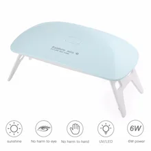 Складная 6 Вт дешевая УФ-мини-светодиоды для ногтей сушилка для гель-лака Светодиодный УФ гель лампа для сушки ногтей 45 s/60 s таймер для ногти на руках, ногти на ногах