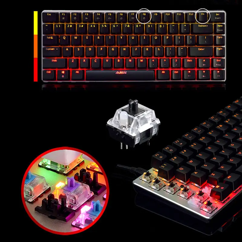 Новинка 2017 82 клавиши проводная AK33 RGB светодиодный ная подсветка Usb Мультимедийная