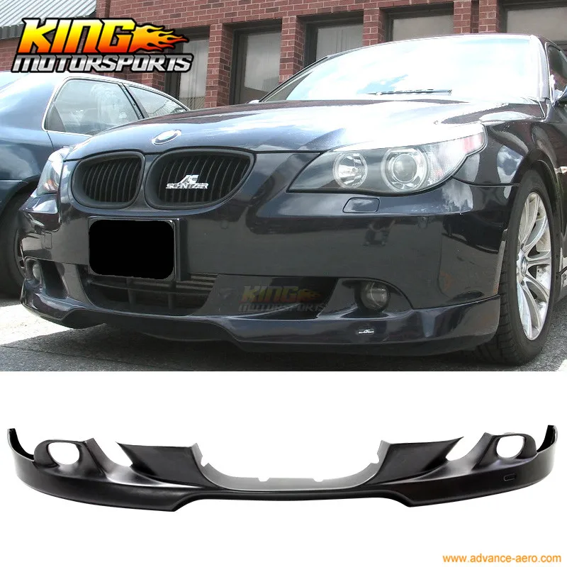 

For 04 05 06 07 BMW E60 5-Series Front Bumper Lip AC Style Painted Jet Black #668