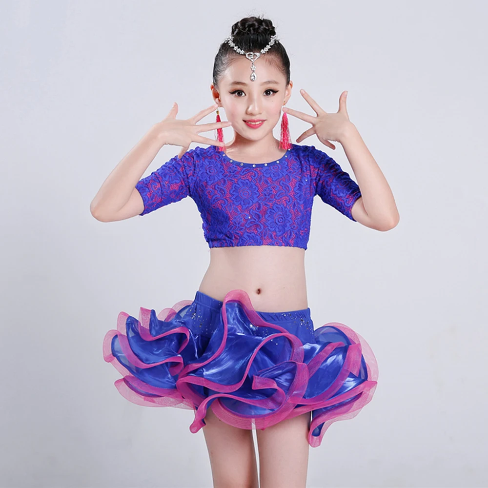 2017 для девочек Детские костюмы латинских танцев комплект из 3 предметов