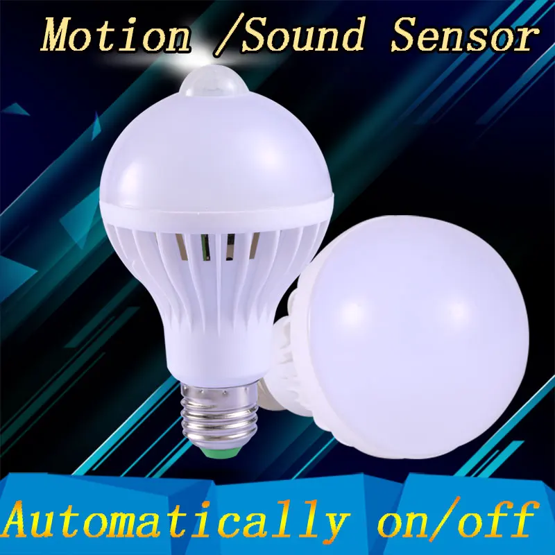 

E27 Led Bulb Infrared PIR Motion Sensor Lights 3W 5W 7W 9W Lamp Sound &Light Control Smart Sensor Bulbs 220V Home Lighting