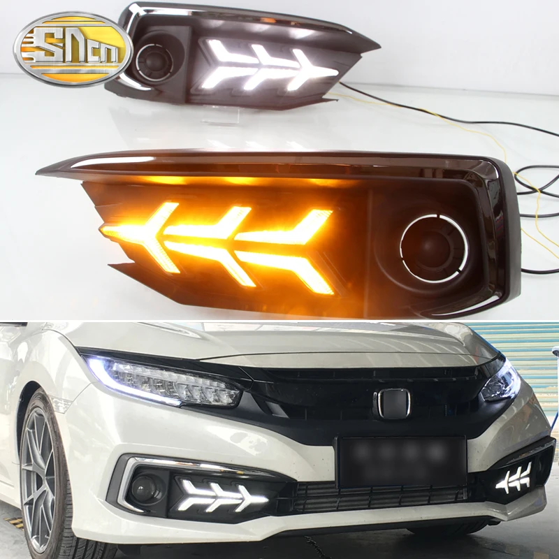 

DRL For Honda Civic 2019 LED Daytime Running Lights with Streamer Turn Signal Lamp for New Civic modification car styling