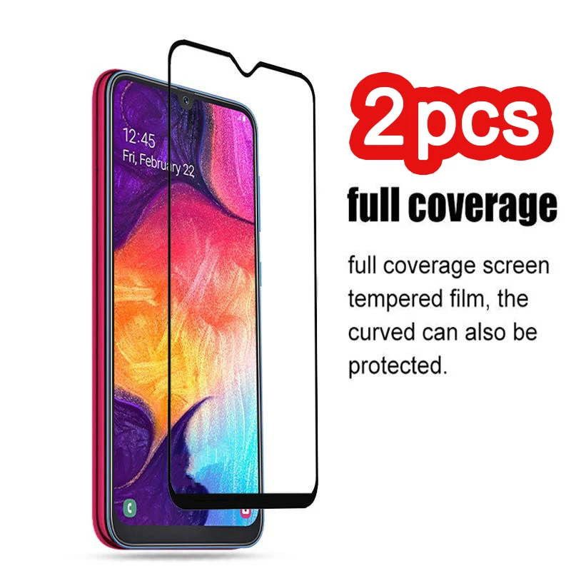 

2PCS Screen Protector For Samsung Galaxy A70 A50 A40 A30 A20 A20E Full Cover Tempered Glass Film For Samsung J4 J6 A9 A750 2018