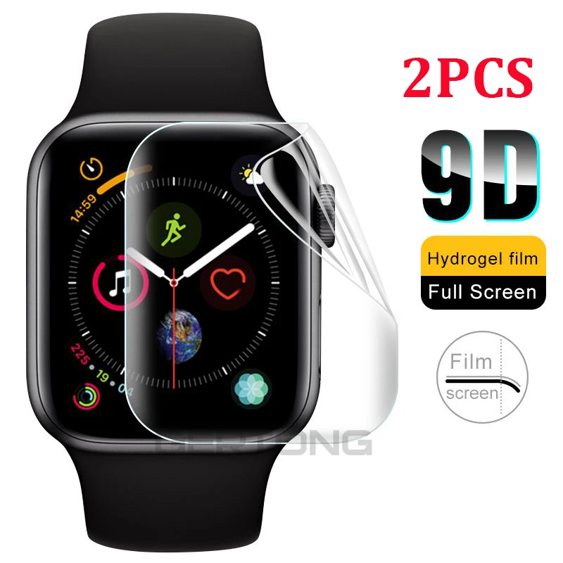 

2pcs/Lot 9D Curve Edge Soft Hydrogel Film Screen Protector Not Glass For Apple Watch 4 Full Cover Tempered Glass 38 42 44 40 mm