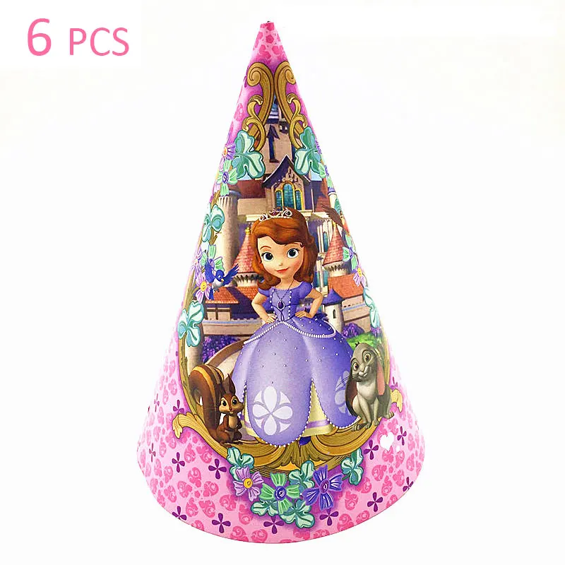 Принцесса София Тема дня рождения украшение детская посуда с рисунком набор баннер поставки Disneys для девочек - Цвет: HAT