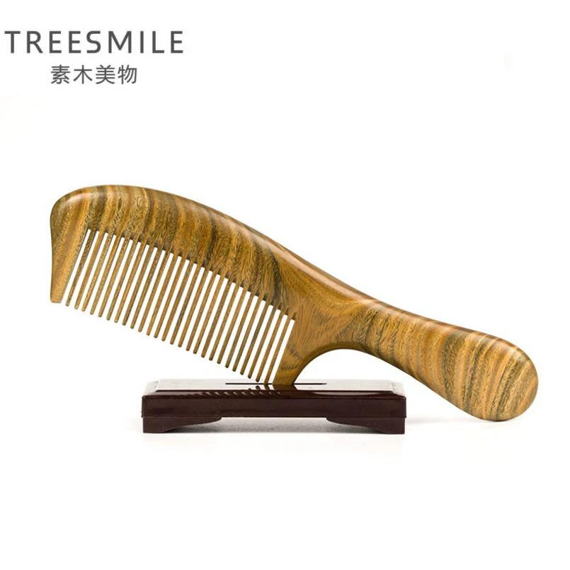 

TREESMILE 1PC sandalwood anti-static head brush health exquisite wooden hairbrush hair styling tools hair comb massage comb