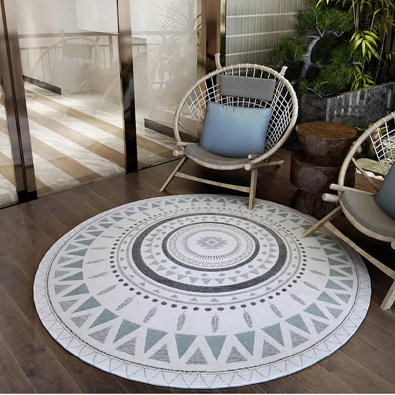 

Round Carpets for Home Living Room Nordic Style Bedroom Floor Carpet Study Room Area Rug Computer Chair Hanging Basket Mats