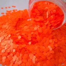 Неоновый оранжевый полупрозрачный блеск средние точки вырезанный шестигранный для ногтей лак для ногтей Скрапбукинг и ремесла