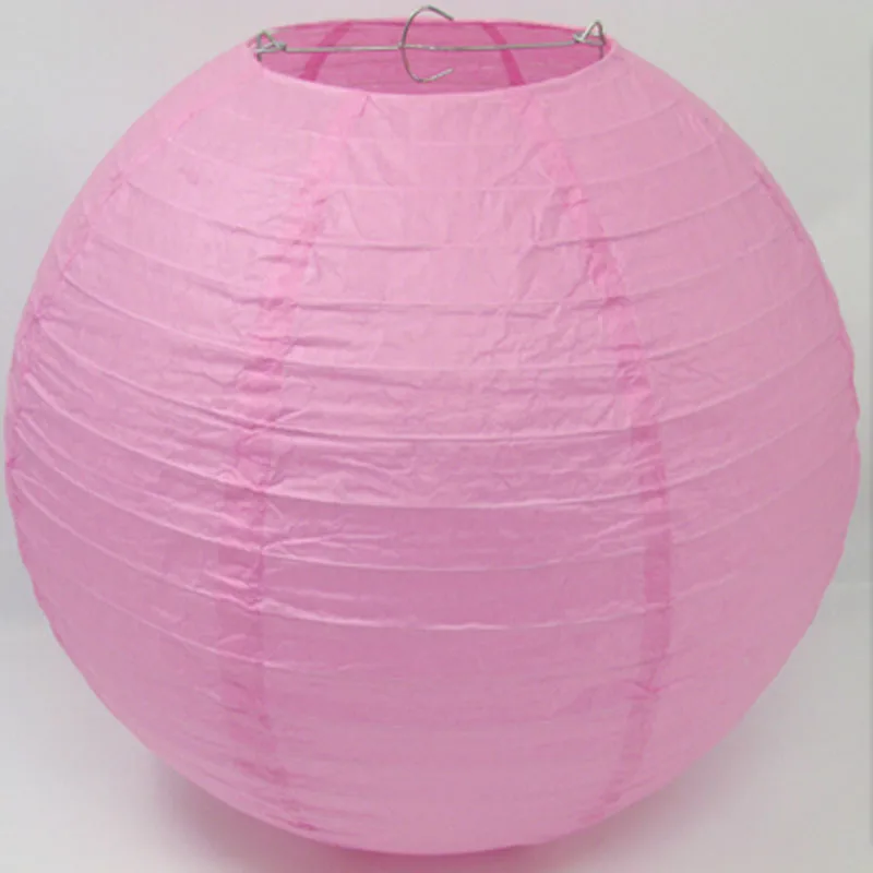 50 шт 30 см(12 дюймов) китайское круглое бумажные фонарики Свадебные украшения - Цвет: Pink